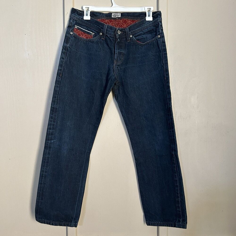 Naked And Famous Mens Weird Guy Jeans 32x26 Fuzzy Indigo Selvedge Button Fly